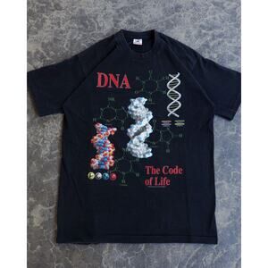 90s DNA Code of Life Black Tee Science Tech Supreme Science Tech Y2K Core Street